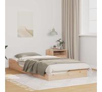 vidaXL Letto Platform in Pino massello, 80 x 210 cm, Design Moderno e minimale, Colore Marrone, Resistente e duraturo. con doghe Matte Facili da Montare, Perfetto per la Camera da Letto e per Uso in