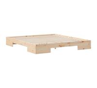 vidaXL Letto rettangolare moderno in legno di pino 200 x 200 cm in marrone, dipinto per interni. Ha spazio per riporre oggetti, non necessita di rete e si pulisce facilmente con un panno umido. Nota
