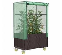 vidaXL Letto Rialzato con Copertura e Ruote Effetto Rattan 80x50x182cm