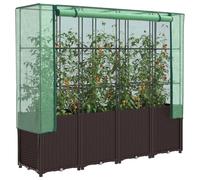 vidaXL Letto Rialzato con Copertura Serra Effetto Rattan 160x40x153 cm