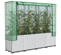 vidaXL Letto Rialzato con Copertura Serra Effetto Rattan 160x40x153 cm