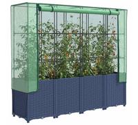 vidaXL Letto Rialzato con Copertura Serra Effetto Rattan 160x40x153 cm