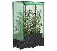 vidaXL Letto Rialzato con Copertura Serra Effetto Rattan 80x40x138 cm