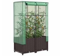 vidaXL Letto Rialzato con Copertura Serra Effetto Rattan 80x40x138 cm