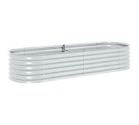 vidaXL Letto Rialzato da Giardino 240x80x44cm Acciaio Zincato Argento Fioriera