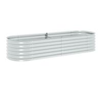 vidaXL Letto Rialzato da Giardino 240x80x44cm Acciaio Zincato Argento Fioriera