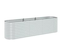 vidaXL Letto Rialzato da Giardino 320x80x81cm Acciaio Zincato Argento Fioriera