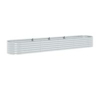 vidaXL Letto Rialzato da Giardino 400x80x44cm Acciaio Zincato Argento Fioriera