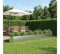 vidaXL Letto rialzato da giardino Acciaio Inox 360 x 40 x 40 cm