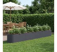 vidaXL Letto rialzato da giardino grigio antracite, 360 x 40 x 40 cm, vaso moderno per giardino, resistente alle intemperie, letto rialzato, soluzione per esterni