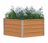 vidaXL Letto rialzato da giardino Aspetto legno 129 x 129 x 45 cm