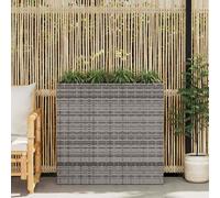 vidaXL Letto Rialzato 4 Vasi Polyrattan Bianco Portavasi Fioriera Portafiori