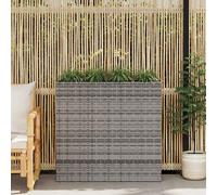 vidaXL Letto Rialzato da Giardino con 4 Vasi in Polyrattan Grigio