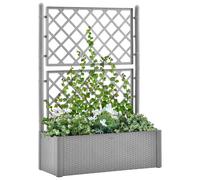 vidaXL Letto Rialzato da Giardino con Graticcio e Irrigazione Grigio