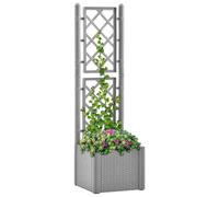 vidaXL Letto Rialzato da Giardino con Graticcio e Irrigazione Grigio