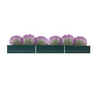 vidaXL Letto Rialzato da Giardino in Acciaio Zincato 480x80x45cm Verde