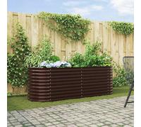 vidaXL Letto rialzato da giardino Marrone 240 x 80 x 81 cm Acciaio