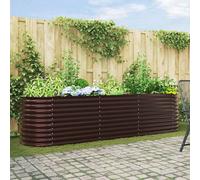 vidaXL Letto rialzato da giardino Marrone 320 x 80 x 81 cm Acciaio