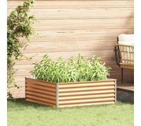 vidaXL Fioriera rialzata marrone chiaro, 98 x 100 x 36 cm, in acciaio zincato, giardino e terrazza, design moderno ed elegante, materiali durevoli e stili contemporanei per esterni