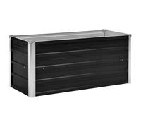 vidaXL Letto Rialzato da Giardino Profondo Bordi Piegati Letto di Coltura Vaso Portafiori da Esterno Antracite 100x40x45 cm in Acciaio Zincato