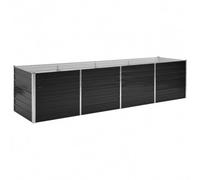 vidaXL Letto Rialzato da Giardino Profondo Bordi Piegati Letto di Coltura Vaso Portafiori da Esterno Antracite 320x80x77 cm in Acciaio Zincato