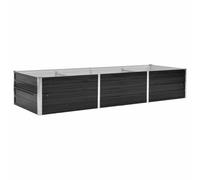 Letto rialzato giardino antracite 240x80x45 cm acciaio zincato