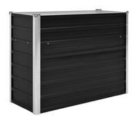 vidaXL Letto Rialzato da Giardino Profondo Bordi Piegati Letto di Coltura Vaso Portafiori da Esterno Antracite 100x40x77 cm in Acciaio Zincato