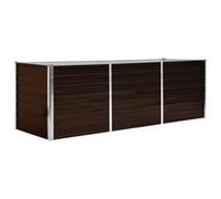 vidaXL Letto Rialzato da Giardino Rettangolare Alto Elegante Staffe Supporto Terrazzo Fioriera Marrone 240x80x77cm Acciaio Zincato
