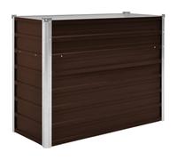 vidaXL Letto Rialzato da Giardino Rettangolare Alto Elegante Staffe Supporto Terrazzo Letto di Coltura Rialzato Marrone 100x40x77cm Acciaio Zincato