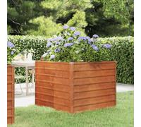 vidaXL Letto Rialzato da Giardino Ruggine 100x100x77 cm Acciaio Corten