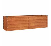vidaXL Letto Rialzato da Giardino Ruggine 160x40x45 cm Acciaio Corten