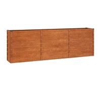 vidaXL Letto Rialzato da Giardino Ruggine 240x40x77 cm Acciaio Corten