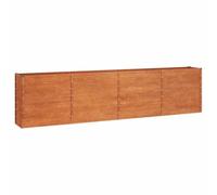 vidaXL Letto Rialzato da Giardino Ruggine 320x40x77 cm Acciaio Corten