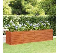 vidaXL Letto Rialzato da Giardino Ruggine 320x80x77 cm Acciaio Corten
