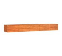 VIDAXL - Letto Rialzato da Giardino Ruggine 400x80x45 cm Acciaio Corten