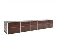 vidaXL Letto Rialzato da Giardino Vaso Esterno Fioriera Fiori Aiuola Portavasi Arredo Cassette Giardinaggio in Acciaio Zincato 480x80x77 cm Marrone