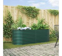 vidaXL Fioriera Elevata in Acciaio Galvanizzato Verde 240 X 80 81 cm Scatola Fioriera Durevole per Ortaggi ed Erbe Moderna Ovale Fioriere in Metallo Resistente alla Ruggine per Ortaggi e Erbe