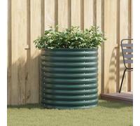 vidaXL Letto rialzato da giardino Verde 80 x 80 x 81 cm Acciaio