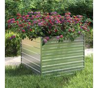vidaXL Letto Rialzato Giardino 100x100x77cm in Acciaio Zincato Argento