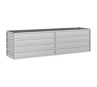 vidaXL Letto Rialzato Giardino 160x40x45 cm in Acciaio Zincato Argento