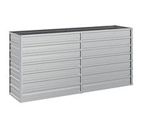 vidaXL Letto Rialzato Giardino 160x40x77 cm in Acciaio Zincato Argento