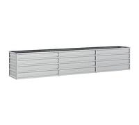 vidaXL Letto Rialzato Giardino 240x40x45 cm in Acciaio Zincato Argento