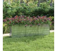 vidaXL Letto Rialzato Giardino 240x40x77 cm in Acciaio Zincato Argento