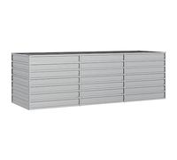 vidaXL Letto Rialzato Giardino 240x80x77 cm in Acciaio Zincato Argento