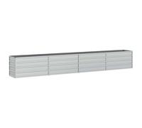 vidaXL Letto rialzato giardino 320x40x45 cm in acciaio zincato argento