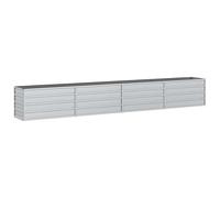 vidaXL Letto Rialzato Giardino 320x40x45 cm in Acciaio Zincato Argento