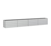 vidaXL Letto Rialzato Giardino 320x40x45 cm in Acciaio Zincato Argento
