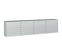 Letto rialzato giardino 320x40x77 cm in acciaio zincato argento