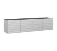 vidaXL Letto Rialzato Giardino 320x80x77 cm in Acciaio Zincato Argento