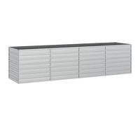 vidaXL Letto Rialzato Giardino 320x80x77 cm in Acciaio Zincato Argento